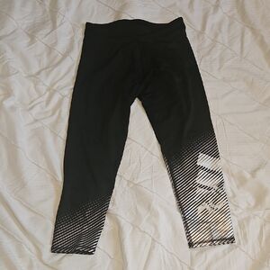 adidas Black Leggings with White Gradient Logo Detail